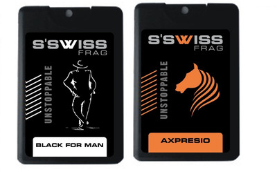

S'SWISS BLACK FOR MEN & AXPRESIO COMBO POCKET PERFUME (PACK OF 2) Perfume - 40 ml(For Men & Women)