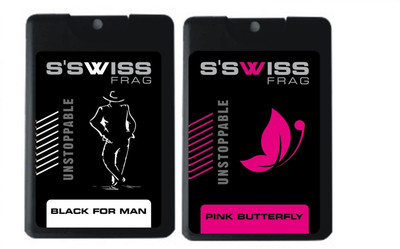

S'SWISS BLACK FOR MAN & PINK BUTTERFLY COMBO POCKET PERFUME (PACK OF 2) Perfume - 40 ml(For Men & Women)