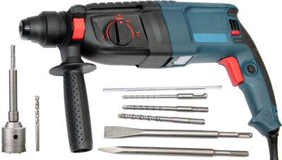 Digital Craft Electric Rotary Hammer with 5pcs SDS Accessories With 50MM Concrete Hole Saw Impact Drill Power Drill 26mm 4 Functions Power & Hand Tool Kit(7 Tools)