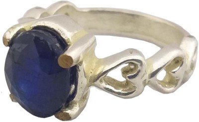 RS JEWELLERS RS JEWELLERS 5.30 Ratti Blue Sapphire Ring ( Nilam / Neelam stone sterling Silver Ring Gemstone Metal Sapphire Sterling Silver Plated Ring