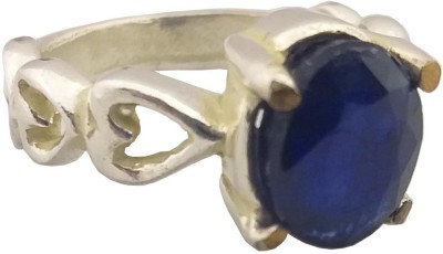 RS JEWELLERS RS JEWELLERS 5.40 Ratti Blue Sapphire Ring ( Nilam / Neelam stone sterling Silver Ring Gemstone Metal Sapphire Sterling Silver Plated Ring