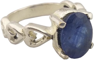 RS JEWELLERS RS JEWELLERS 5.25 Ratti Blue Sapphire Ring ( Nilam / Neelam stone sterling Silver Ring Gemstone Metal Sapphire Sterling Silver Plated Ring