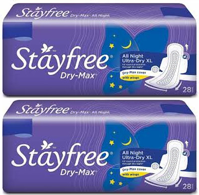 

stayfree DRY MAX XL ALL NIGHT ULTRA 28+28 PADS Sanitary Pad(Pack of 2)