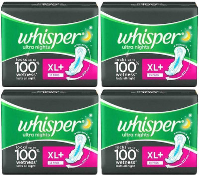

whisper Ultra Nights 15+15+15+15 Sanitary Pad(Pack of 4)