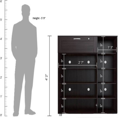 TMSFurniture Solid Wood Shoe Rack(3 Shelves)