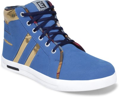 EEGO ITALY Ankle Length High Tops For Men(Blue)