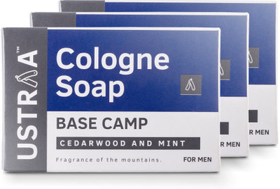 Ustraa Base Camp Cologne Soap with Cedarwood & Mint  (3 x 125 g)