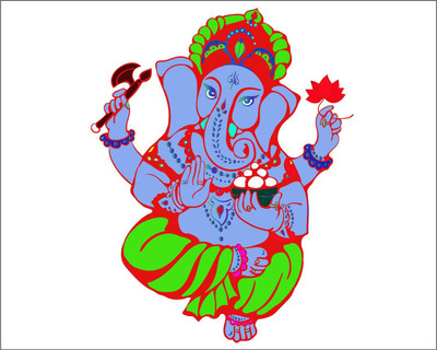 Jump up 75 cm Ganesh ji Self Adhesive Sticker(Pack of 1)