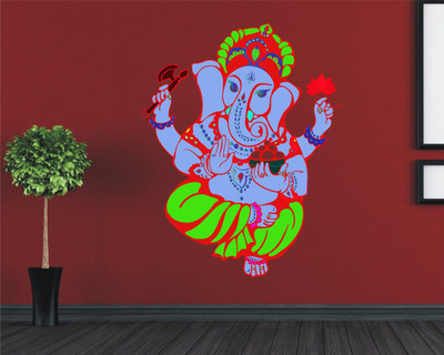 Jagvii 59 cm Ganesh ji Self Adhesive Sticker(Pack of 1)