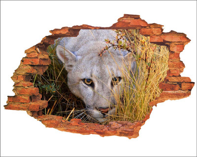 Jagvii 90 cm Jackal in the wall hole Self Adhesive Sticker(Pack of 1)