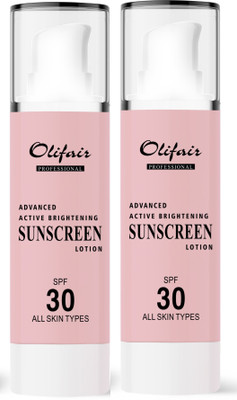 

Olifair Advanced Active Brightening Sunscreen Lotion (Pack of 2) - SPF 30 PA+(50 ml)