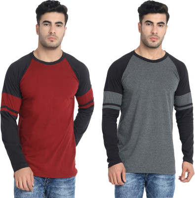 LALAN TOP Color Block Men Round Neck Multicolor T-Shirt(Pack of 2)