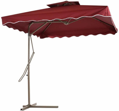 Urbancart 2X2 Meter Wide Easy to Operate Outdoor Patio Umbrella with 8 Sturdy Ribs Tent - For 7(Red)