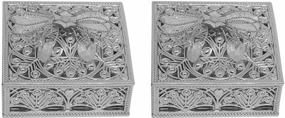 

AASA Decorative Box For Storage and Decoration Gift Box For Wedding Box For Storage Multipurpose Vanity Box(Silver)