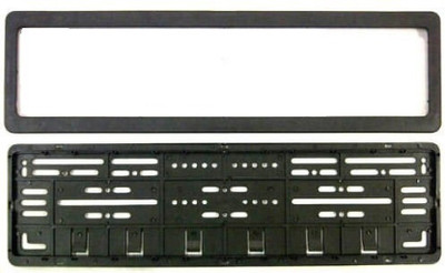 Yashinika 2 piece Front and Back Car Number Plates Frame Holder for Universal for all Car Models - Black Car Number Plate(Plastic 35 cm  x  12 cm)