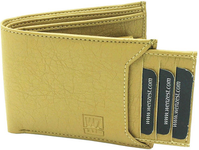 WENZEST Men Casual Beige Artificial Leather Wallet(6 Card Slots)