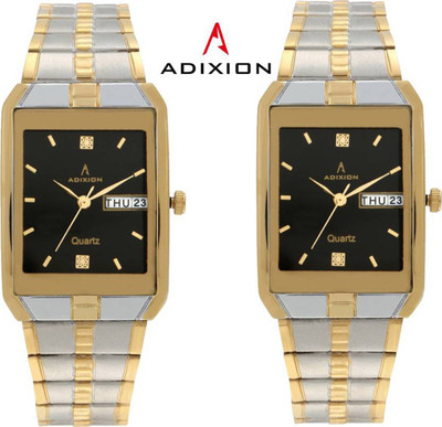 ADIXION 9151BM0101 Day And Date Steel Gold Pleating Analog Watch - For Men