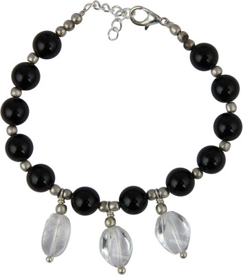 PearlzGallery Alloy Agate Sterling Silver Charm Bracelet