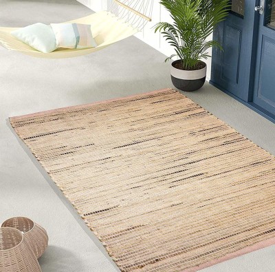 The Home Talk Beige Jute Area Rug(3 ft,  X 2 ft, Square)