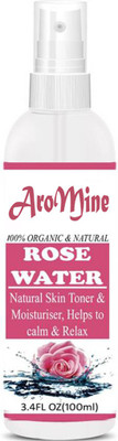 AroMine Premium Rose Water - For Toner, Cleanser, Nourishing & Refreshing Purposes 100 ml (100 ml) Men & Women(100 ml)