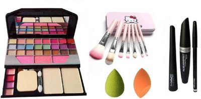 

Ladymode Makeup Kit Mini Laptop Eye Shadow & Brush Set Black & EyeLiner Kajal Mascara & 2 Puff(Set of 7)
