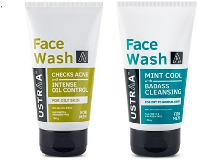 

Ustraa Dry Skin & Oily Skin Facewash for Men (Pack of 2) Face Wash(200 g)