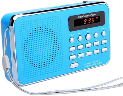 

CRETO BT-SM74 Portable Radio/Fm Music Player with Digital Display Support USB, Aux & SD card FM Radio(Blue)
