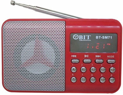 

CRETO BT- SM71 Portable Fm/Radio Music Player Support USB Pen-drive, Memory Card & Aux in FM Radio(Red)