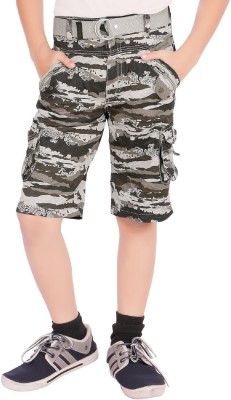 ADBUCKS Short For Boys Casual Printed Cotton Blend(Grey, Pack of 1)