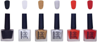 

Lips & Tips Velvet Matte Gel Based Nail Polish Multicolor(Pack of 6)