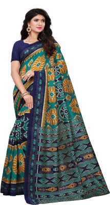 Ratnavati Color Block Daily Wear Art Silk Saree(Light Blue)