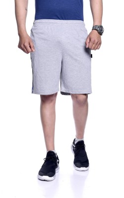 Zeffit Solid Men Grey Regular Shorts