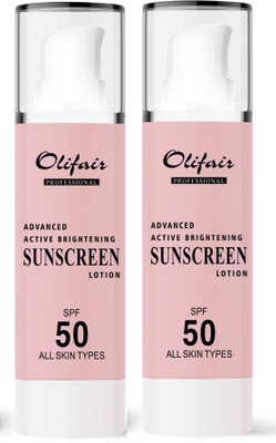 

Olifair Advanced Active Brightening Sunscreen Lotion (Pack of 2) - SPF 50 PA+(50 ml)