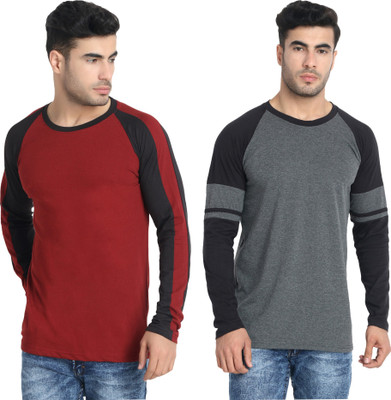 LALAN TOP Color Block Men Round Neck Multicolor T-Shirt(Pack of 2)
