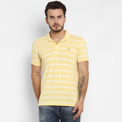 mufti-striped-men-polo-neck-beige-t-shirt