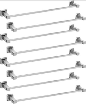 deeplax TOWEL ROD SQUARE SHAPE 18 INCHES (1.5FEET) SET OF 8 SILVER Towel Holder(White Metal, Stainless Steel)