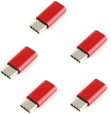 

Freya PACK OF 5 MICRO USB TO TYPE C CONVERTER OTG USB Adapter(Red)