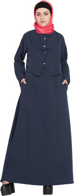 Nazneen Polycotton Solid Abaya(Blue)