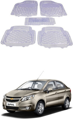 Autoxygen Rubber Standard Mat For  Chevrolet Sail(White)