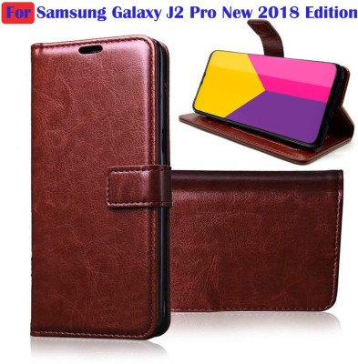 FARMAISH Flip Cover for Samsung Galaxy J2 Pro New 2018 Edition(Brown, Shock Proof, Pack of: 1)