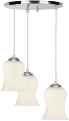 AFAST Pandans Hanging Ceiling Light Of Stylish Colorful & Decorative Three Glass Shade Lamp-DR27 Pendants Ceiling Lamp(White)