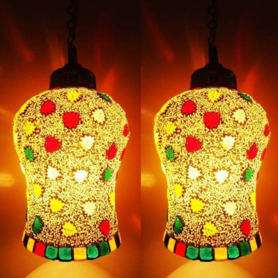 Somil Attractive Colorful Decorative Pendent Hanging Mosaic Lamp Light -A2 Pendant Lamp Ceiling Lamp(Multicolor)
