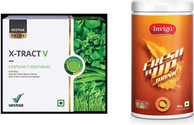 Vestige Prime X - Tract - V Vegetable Powder (9gm x 15 Sachets ) and freshn up drink(Set of 3)
