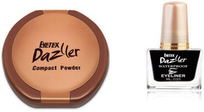 

Eyetex Dazller Compact Powder With Water Proof Eyeliner Combi Kit(Set of 2)