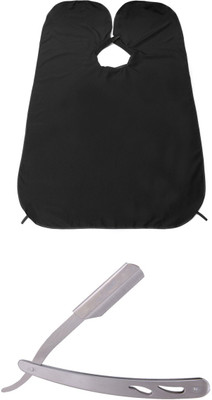 

shivnath enterprises salon accessory apron cutting sheet and stainless steel shaving beard razor [2pcs](Set of 2)