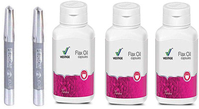 Vestige Flax Oil Capsules 90 Capsules (500Mg) with parsoni kajal 2 pcs (pack of 5 )(5 Items in the set)
