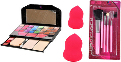 

Vehlan ya 6155 Makeup Kit + 2 Blender Puff + 5 Makeup Brush(Set of 3)