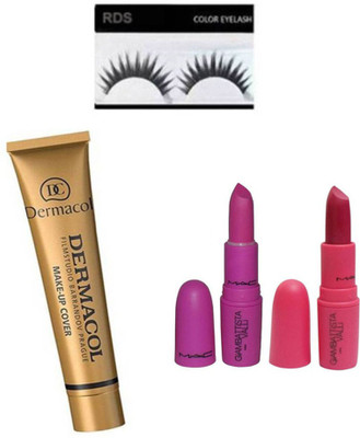 

RDS combo of Lipstick , Foundation with eyelashes(Set of 4)