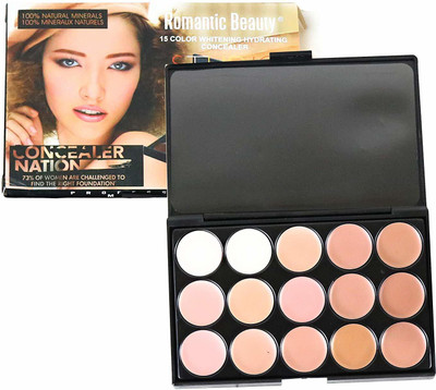 

Romantic Beauty with 15 Color Whitening Hydratind Studio Kit Concealer(Multi color)