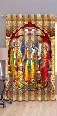 Divine Homes 152 cm (5 ft) Window Polyester Room Darkening Curtain Single Curtain(Multicolor, Printed)